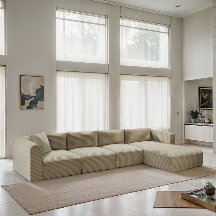 Shaggy - 4 Piece Modular Sectional - Simple Home Plus