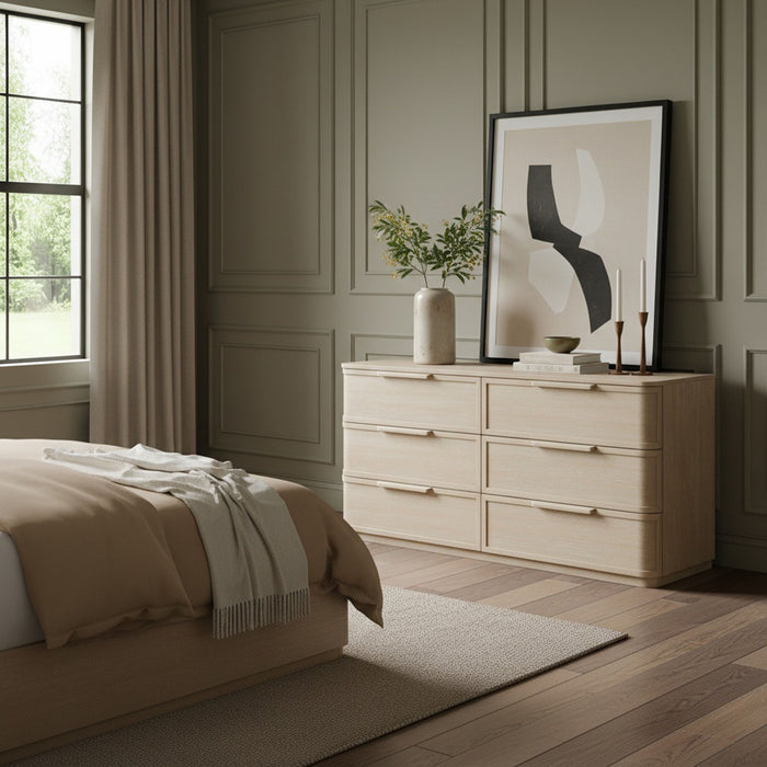 Tiberio - Oak Veneer And Solid Wood Dresser - Simple Home Plus