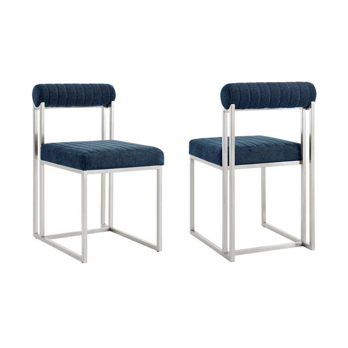 Anastasia - Dining Room Chair Set With Brushed Silver Frame - Simple Home Plus
