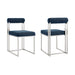 Anastasia - Dining Room Chair Set With Brushed Silver Frame - Simple Home Plus