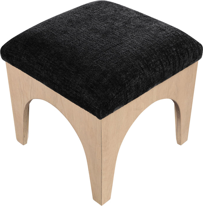 Lawson - Chenille Fabric Ottoman - Natural Base - Simple Home Plus