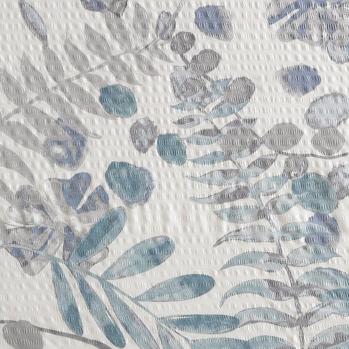 Bonnie - Printed Seersucker Shower Curtain - Blue - Simple Home Plus