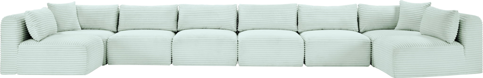 Shaggy - 8 Piece Modular U-Shaped Armless Sectional - Simple Home Plus