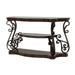 Laney - Scrollwork Entryway Sofa Console Table - Deep Merlot - Simple Home Plus