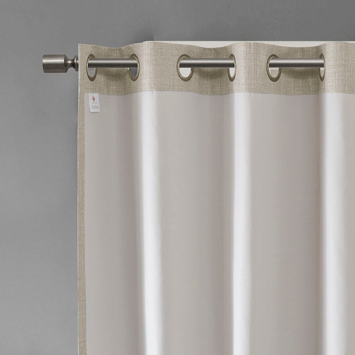 Maya - Printed Heathered Total Blackout Window Patio Panel - Taupe - Simple Home Plus