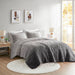 Brielle - Ombre Shaggy Long Comforter Mini Set - Gray - Simple Home Plus