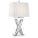 Dominick - Tapered Mirrored Acrylic Table Lamp - Silver - Simple Home Plus