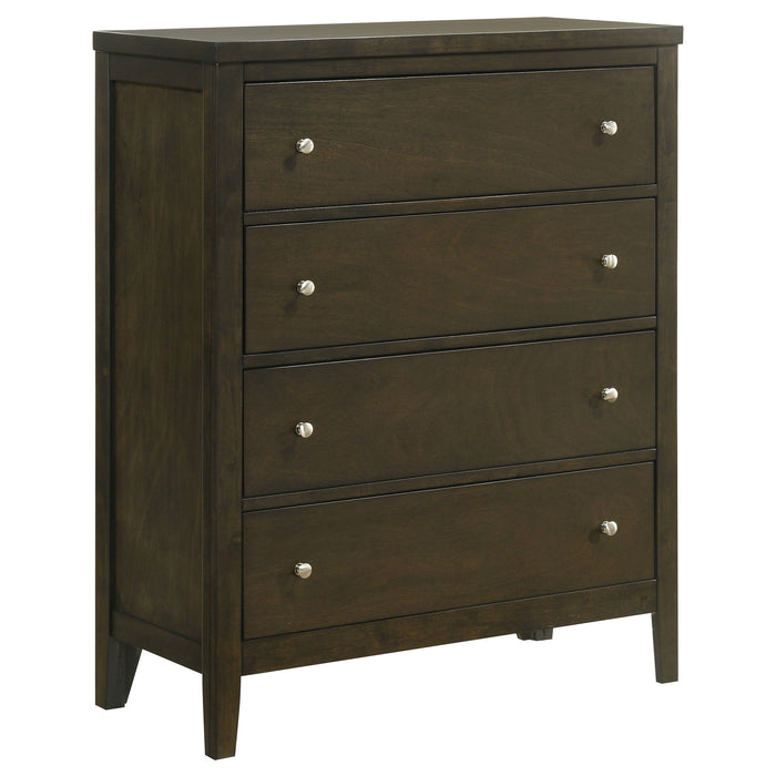 Wilkes - 4-Drawer Chest Of Drawers - Dark Cocoa - Simple Home Plus
