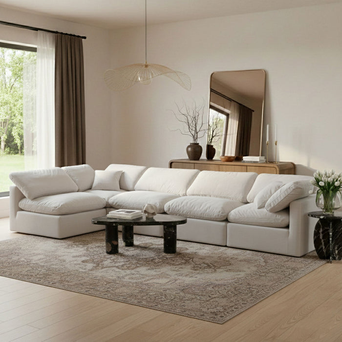 Indulge - Velvet 5 Piece Modular Sectional - Simple Home Plus