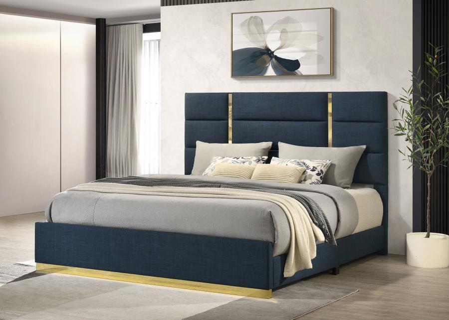 Ines - Fabric Upholstered Panel Bed - Simple Home Plus