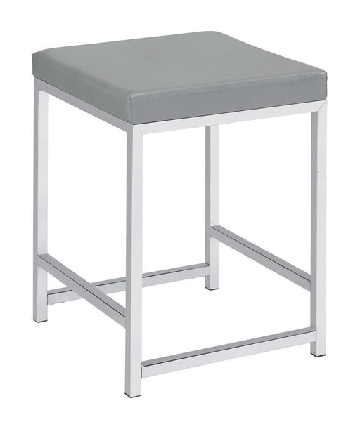 Umbridge - Upholstered Square Padded Cushion Vanity Stool - Light Gray - Simple Home Plus