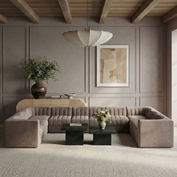 Rummi - Velvet Performance Fabric Upholstered 10 Piece Modular Sectional - Simple Home Plus