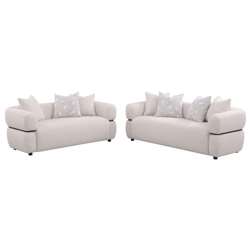 Jeanette - Fabric Upholstered Round Arm Sofa Set - Simple Home Plus