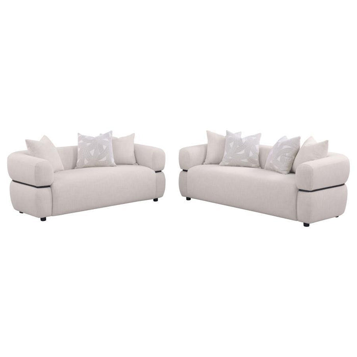 Jeanette - Fabric Upholstered Round Arm Sofa Set - Simple Home Plus