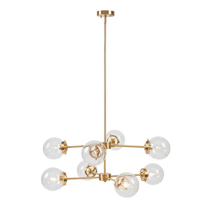 Calista - 8 Light Metal Chandelier With Globe Bulbs - Gold / Clear - Simple Home Plus