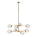 Calista - 8 Light Metal Chandelier With Globe Bulbs - Gold / Clear - Simple Home Plus