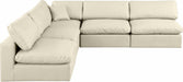 Comfy - 5 Piece Faux Leather Modular Corner Armless Sectional - Simple Home Plus