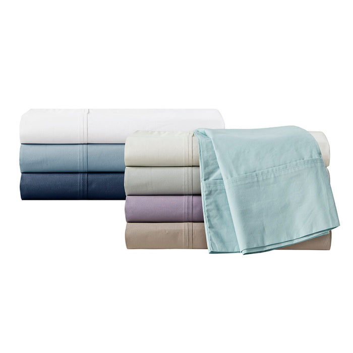 Twin Peached Percale Sheet Set - Ivory - Simple Home Plus