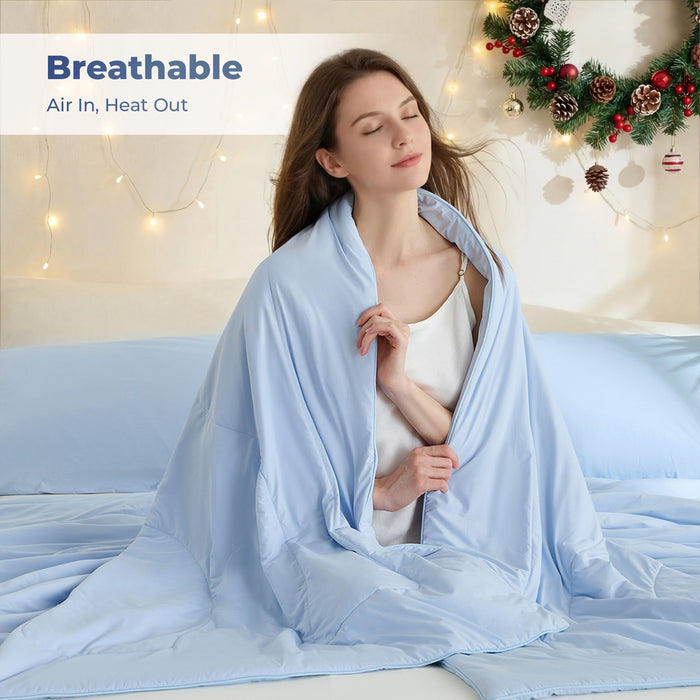 Ice Touch - Sublime Serenity Luxury Fabric Comforter - Ice Blue - Simple Home Plus