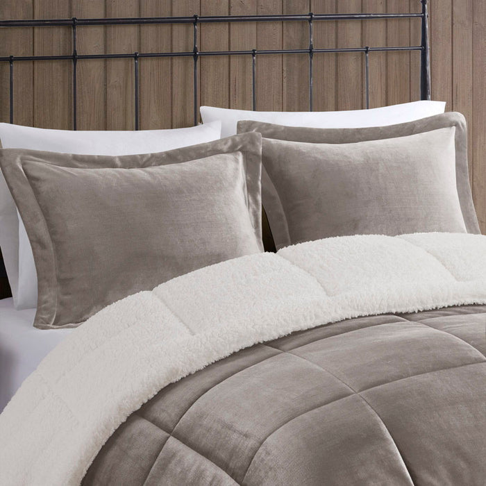Alton - Down Alternative Comforter Set - Gray / Ivory - Simple Home Plus