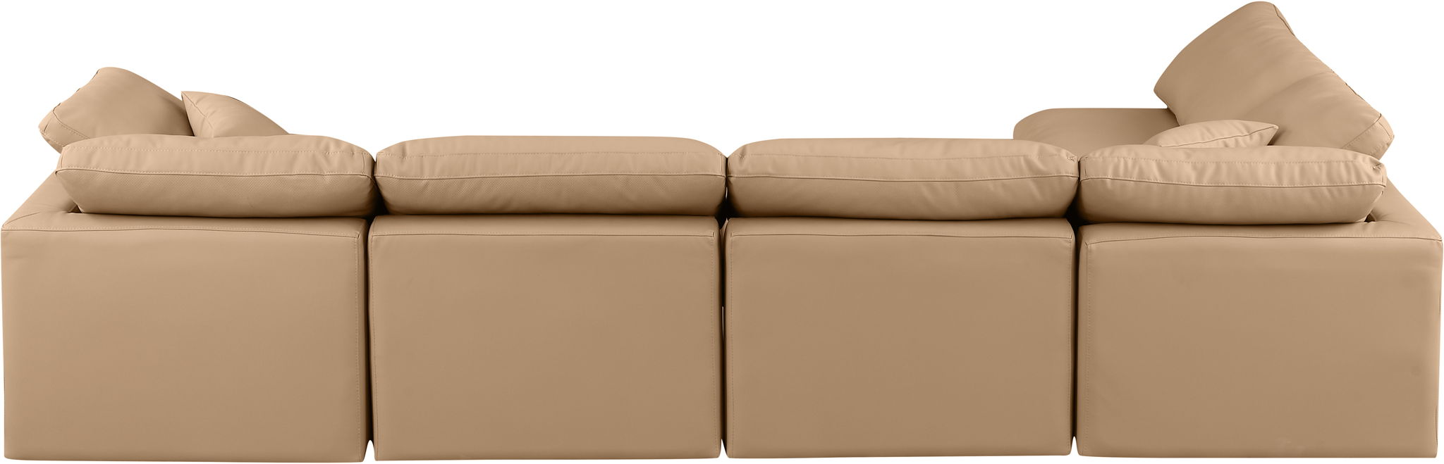 Indulge - Faux Leather 5 Piece Modular Sectional - Tan - Simple Home Plus