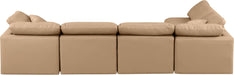 Indulge - Faux Leather 5 Piece Modular Sectional - Tan - Simple Home Plus
