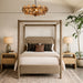 Salina - Velvet Upholstered Bed - Simple Home Plus