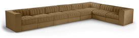 Rummi - Velvet Performance Fabric Upholstered 8 Piece Modular Sectional (With 3 Corner Chairs) - Simple Home Plus