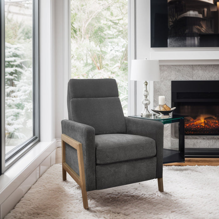 Luna - Recliner With Frame - Gray - Simple Home Plus