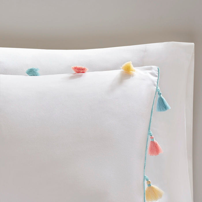 Tessa - Tassel Comforter Set - White - Simple Home Plus