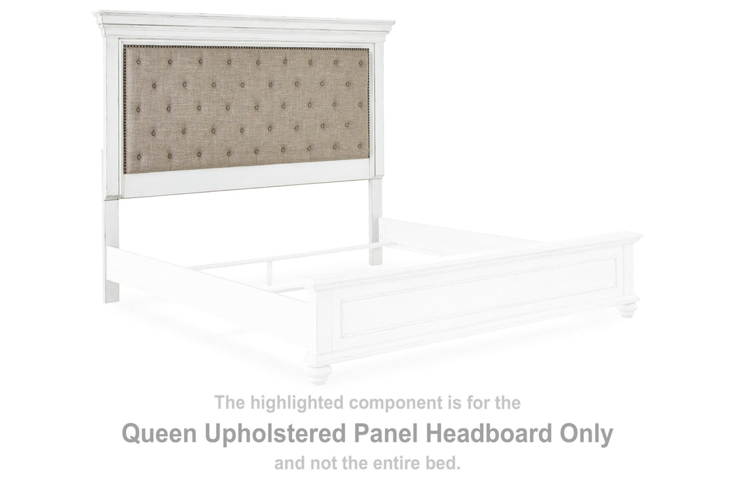 Kanwyn - Queen Uph Panel Headboard - Whitewash - Simple Home Plus