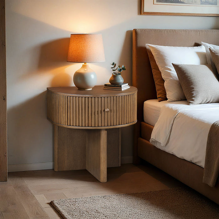 Cortland - Acacia Veneer And Solid Wood Night Stand - Simple Home Plus