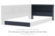 Simmenfort - Twin Bookcase Storage With End Panel - Navy Blue - Simple Home Plus