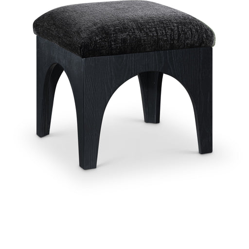 Lawson - Chenille Fabric Ottoman - Black Base - Simple Home Plus
