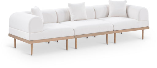 Laguna - 3 Piece Resilient Water Resistant Fabric 106.5" Upholstered Outdoor Patio Modular Sofa - Simple Home Plus