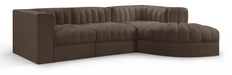 Rummi - Velvet Performance Fabric Upholstered 4 Piece Modular Sectional, With Reverse Corner Chair - Simple Home Plus