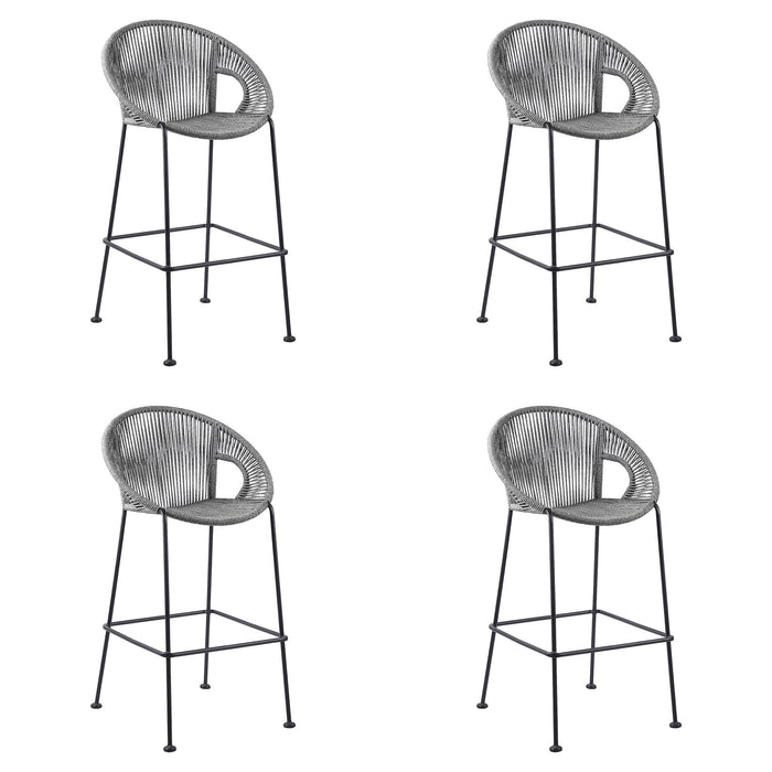 Acapulco - Indoor Outdoor Steel Bar Stool With Rope Set