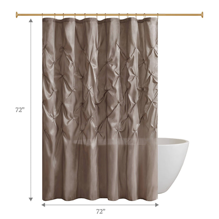 Laurel - Tufted Semi-Sheer Shower Curtain - Taupe - Simple Home Plus