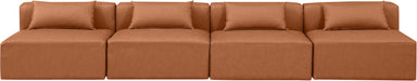 Cube - Modular 4 Piece Armless Sofa - Cognac - Simple Home Plus