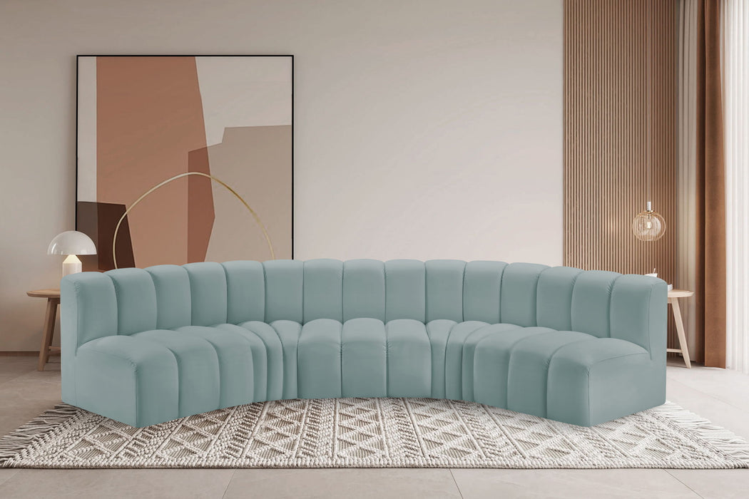 Arc - Faux Leather 5 Piece U-Shaped Modular Sofa - Simple Home Plus