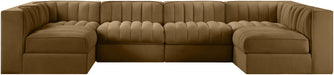 Rummi - Armless Velvet Performance Fabric Upholstered 6 Piece Modular Sectional - Simple Home Plus