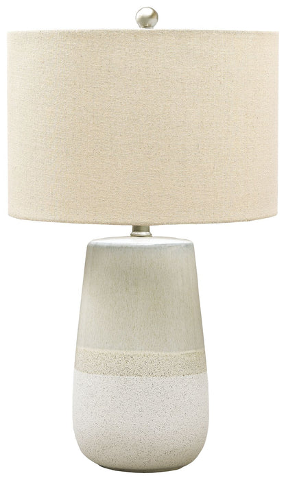 Shavon - Beige / White - Ceramic Table Lamp - Simple Home Plus