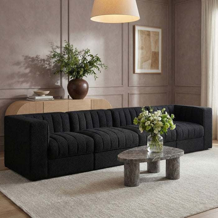 Rummi - Velvet Performance Fabric Upholstered 4 Piece Modular Sofa - Simple Home Plus