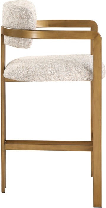 Aurum - Linen Textured Fabric Upholstered Counter Stool - Simple Home Plus