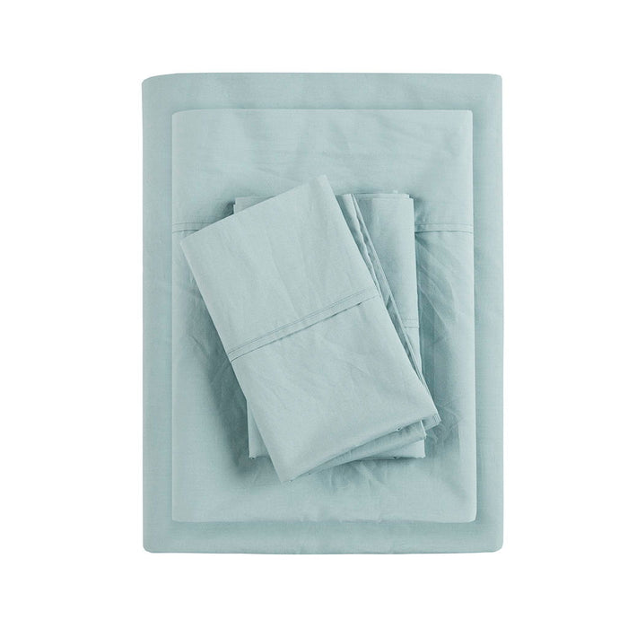 King Peached Percale Sheet Set - Aqua - Simple Home Plus