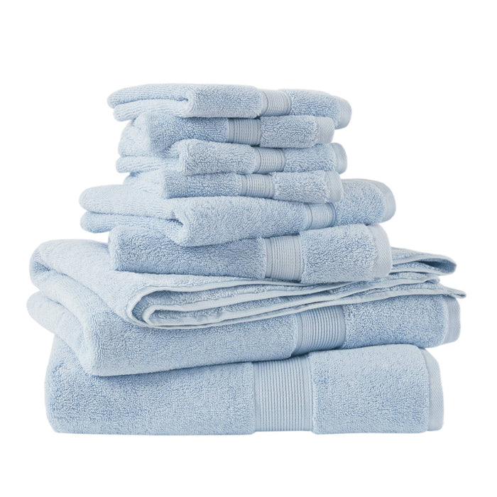 800GSM - 8 Piece Antimicrobial Towel Set - Light Blue - Simple Home Plus