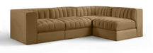 Rummi - Velvet Performance Fabric Upholstered 4 Piece Modular Sectional - Simple Home Plus