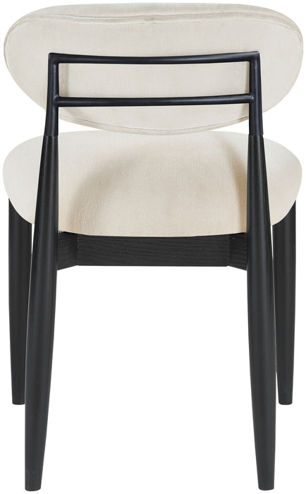 Riccio - Fabric Dining Side Chair (Set of 2) - Black Frame - Simple Home Plus