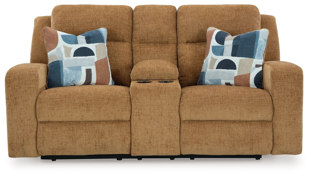 Kanlow - Dbl Reclining Loveseat With Console - Simple Home Plus