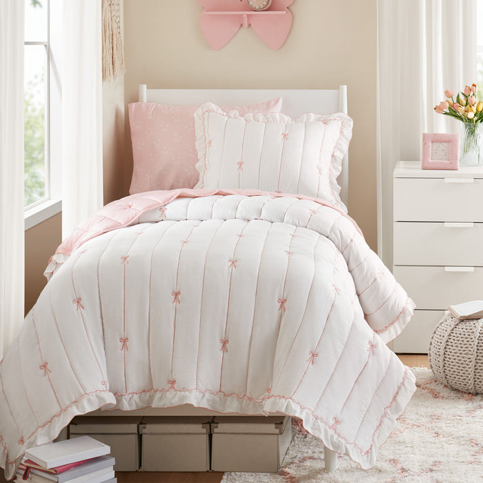 Liv - Twin Quilt Set - Pink - Simple Home Plus
